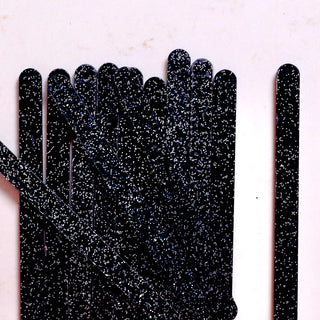 24 Black Glitter Popsicle Sticks - Popsicle Stick - 24-chunky-black-glitter-popsicle-sticks -  - The Sugar Art