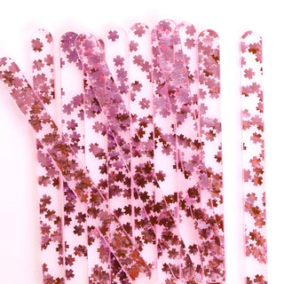 24 Pink Snowflake Glitter Popsicle Sticks -  - copy-of-24-snowflake-glitter-popsicle-sticks -  - The Sugar Art