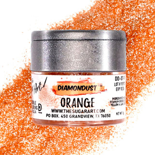 Orange Edible Glitter - Edible Glitter - orange-edible-glitter - Diamond, diamondust edible glitter, edible glitter, edible glitter for cakes, edible glitter for chocolate, edible glitter for cookies, edible glitter for drinks, FDA, Food Grade, food grade glitter, food safe glitter, glitter covered strawberries, Kosher, ORANGE EDIBLE GLITTER, paint, spray - The Sugar Art