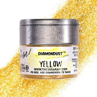 Bright Yellow Edible Glitter - Edible Glitter - yellow-edible-glitter - diamondust edible glitter, edible glitter, edible glitter for cakes, edible glitter for chocolate, edible glitter for cookies, edible glitter for drinks, edible glitter spray, food grade glitter, food safe glitter, glitter covered strawberries - The Sugar Art