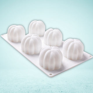 6-Cavity Large Pumpkin Mold -  - 8-cavity-large-pumpkin-mold - silicone - The Sugar Art