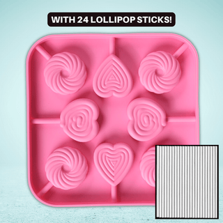 Lollipop Mold - Circles & Hearts -  - lollipop-mold-circles-hearts - silicone - The Sugar Art