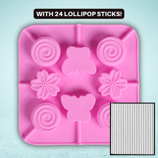 Lollipop Mold - Flowers & Butterflies -  - lollipop-mold-flowers-butterflies - silicone - The Sugar Art