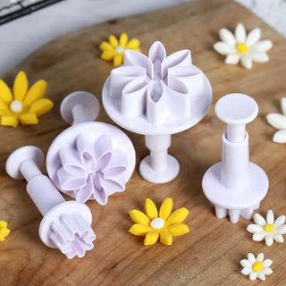 Daisy Plunger Cutter For Fondant -  - daisy-plunger-cutter-for-fondant - silicone - The Sugar Art