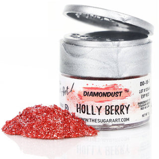 Holly Berry Red Edible Glitter - Edible Glitter - bright-red-edible-glitter - Best Selling Products, christmas edible glitter, diamondust edible glitter, edible glitter, edible glitter for cakes, edible glitter for chocolate, edible glitter for christmas cookies, edible glitter for cookies, edible glitter for drinks, edible glitter spray, food grade glitter, food safe glitter, glitter covered strawberries, Newest Products, red edible glitter - The Sugar Art