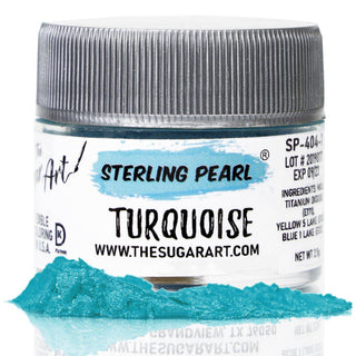 Turquoise Luster Dust - Edible Luster Dust - turquoise-luster-dust - best luster dust for cakes and cookies, blue luster dust, chocolate coloring, edible blue luster dust, edible luster dust, food grade luster dust, green, luster dust, luster dust for cakes, luster dust for chocolate, luster dust for cookies, luster dust for cookies and cakes, sterling pearl - The Sugar Art