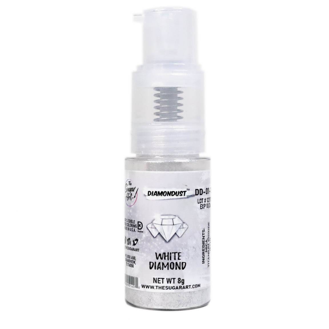 Diamond White Edible Glitter Jar 4g – Edge of Urge