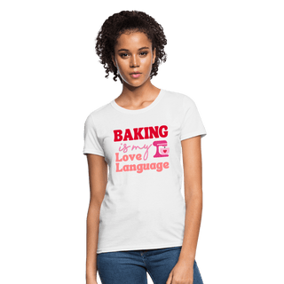 Baking Is My Love Language T-Shirt (Women's) - Women's T-Shirt | Fruit of the Loom L3930R - baking-is-my-love-language-t-shirt-womens - Eco-Friendly Tees, SPOD, t-shirt, t-shirts, Women - The Sugar Art