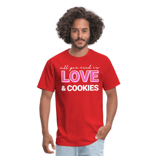 Love & Cookies T-Shirt (Unisex) - Unisex Classic T-Shirt | Fruit of the Loom 3930 - love-cookies-t-shirt-unisex - Eco-Friendly Tees, SPOD, t-shirt, t-shirts, Women - The Sugar Art