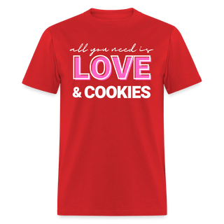 Love & Cookies T-Shirt (Unisex) - Unisex Classic T-Shirt | Fruit of the Loom 3930 - love-cookies-t-shirt-unisex - Eco-Friendly Tees, SPOD, t-shirt, t-shirts, Women - The Sugar Art