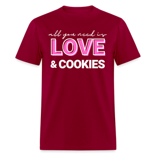 Love & Cookies T-Shirt (Unisex) - Unisex Classic T-Shirt | Fruit of the Loom 3930 - love-cookies-t-shirt-unisex - Eco-Friendly Tees, SPOD, t-shirt, t-shirts, Women - The Sugar Art